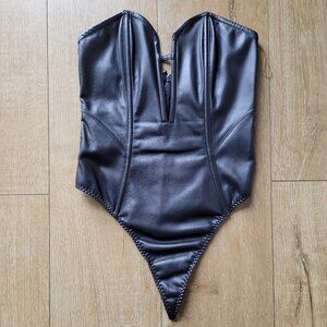 Victoria's Secret Faux Leather Sweetheart Bustier Corset